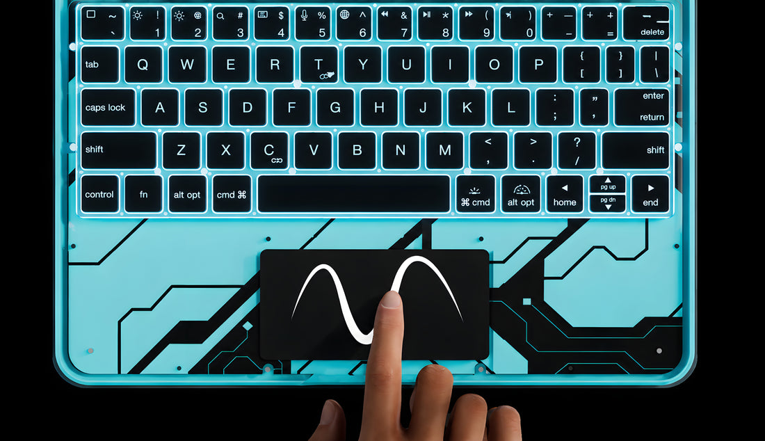 Close-up of precision trackpad and keyboard