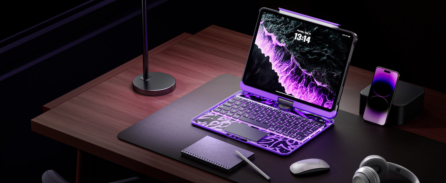 Turn your iPad into a laptop-style workspace.