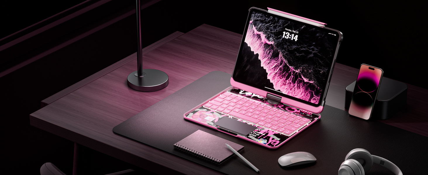 Turn your iPad into a laptop-style workspace.